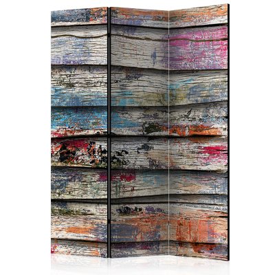 Paravent 3 volets - Colourful Wood [Room Dividers] - 135x172 (38677)