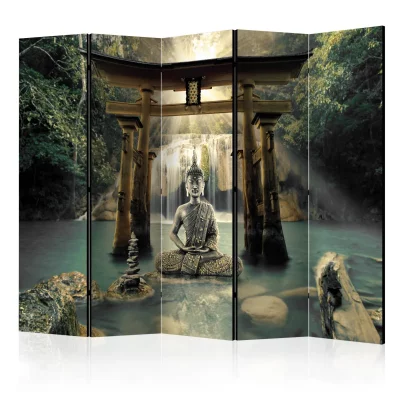 Paravent 5 volets - Buddha Smile II [Room Dividers] - 225x172 (38503)