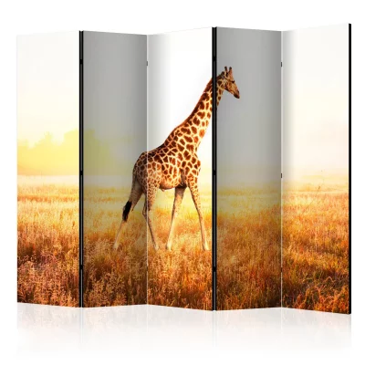 Paravent 5 volets - giraffe - walk II [Room Dividers] - 225x172 (39126)