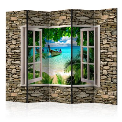 Paravent 5 volets - tropical beach ii [room dividers] A1-PARAVENT972