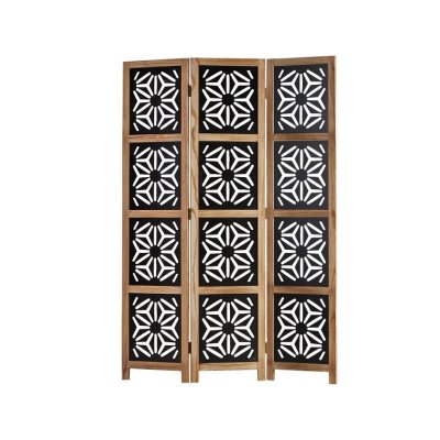 Paravent Homestyle4u 3 Pans 170x120 Cm Multicolor Bois