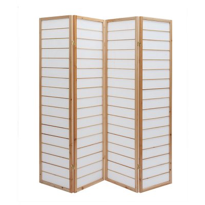 Paravent japonais en bois naturel et papier de riz gibon - Naturel