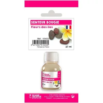 GRAINE CREATIVE Parfum pour bougies 27 ml - Senteur Fleurs des &icirc;les - Graine Cr&eacute;ative