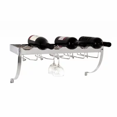 Paris Prix - &eacute;tag&egrave;re &agrave; Vin Design axel 58cm Argent