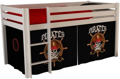 PARIS PRIX  - Lit Enfant pino Pirates Ii 90x200cm Blanc