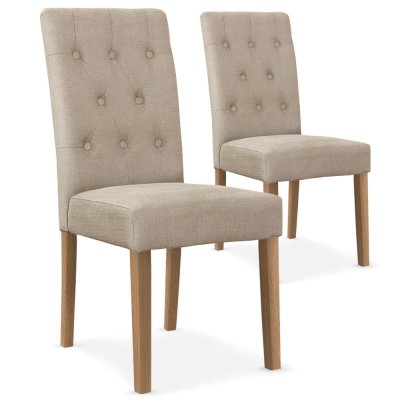 Paris Prix - Lot De 2 Chaises Design Tissu charmly 99cm Beige