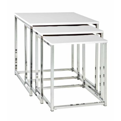 Paris Prix - Lot De 3 Tables D'appoint z&eacute;lie 42cm Blanc