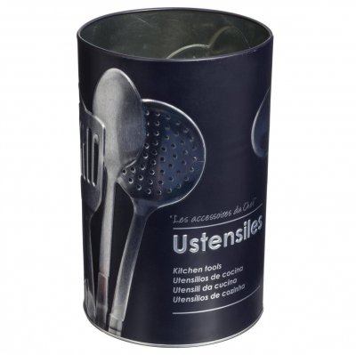 PARIS PRIX  - Pot &agrave; ustensiles de cuisine ""Relief II"" 17,5cm Noir