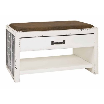Paris Prix - Range-chaussures & Assise &eacute;criture 72cm Blanc