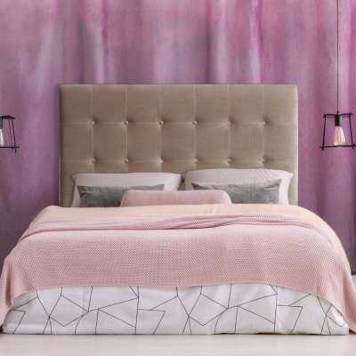COTECOSY Paris Prix - T&ecirc;te De Lit Capitonn&eacute;e En Velours amor 140cm Taupe