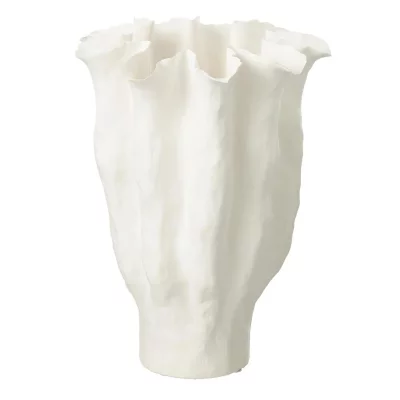 PARIS PRIX  Vase Calyx en c&eacute;ramique - Blanc