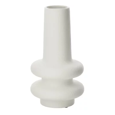 PARIS PRIX  Vase d&eacute;co en argile Lyra - Blanc