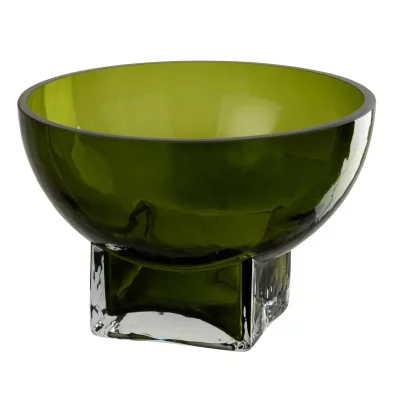 PARIS PRIX  Vase d&eacute;co en verre Carol - Vert olive