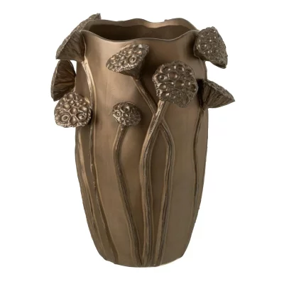 PARIS PRIX  Vase d&eacute;coratif Lotus Pod - Cuivre