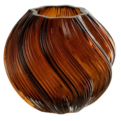 PARIS PRIX  Vase ondul&eacute; en verre Carol - Marron