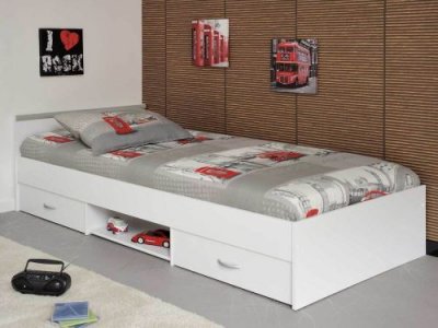 PARISOT  ZODIAC Lit enfant contemporain blanc mat - L 90 x P 200 cm