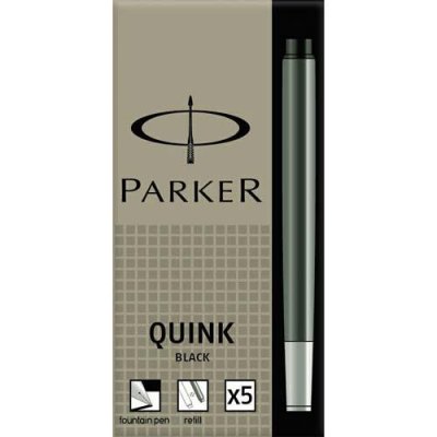 PARKER Lot de 4 Etui de 5 cartouches longues QUINK encre noir