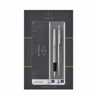 PARKER   coffret de stylos jotter acier c.c. noir