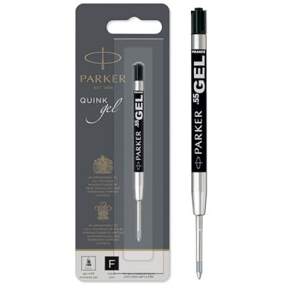 PARKER  Recharge QUINK gel, trac&eacute;: F, blister de 1, noir - Lot de 4