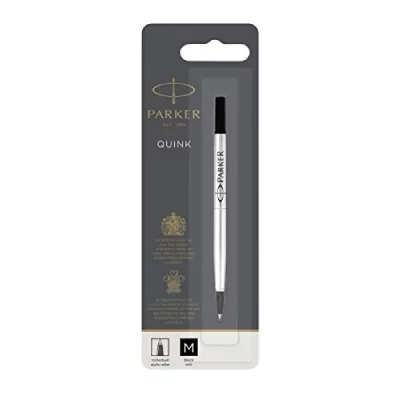 PARKER  recharge Stylo Roller, pointe moyenne, noire, blister X 1