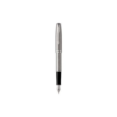 PARKER  Sonnet Stylo plume, acier inoxydable, Plume moyenne, encre noire, Coffret cadeau