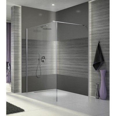 LEDA Paroi de douche fixe verre transparent - 90 cm - Open 2 - 