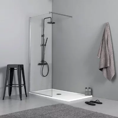 KIAMAMI VALENTINA Paroi De Douche Walk-In En 110 Cm H 190 Cm Verre Transparent