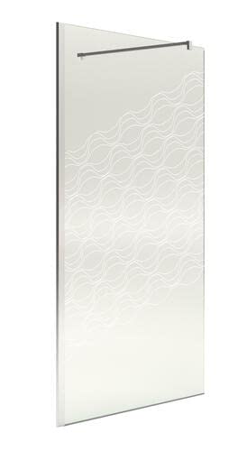 ONDEE Paroi ONDA - Paroi 90x200x0,8cm - Verre tremp&eacute; - S&eacute;rigraphie Givr&eacute;e &agrave; motif