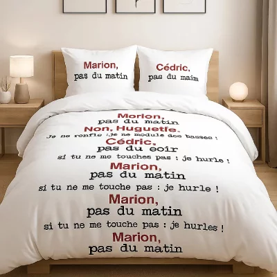TODAY Parure De Couette 100% Coton  220x240 3pcs Scene De Menage Script