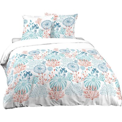 COTE DECO Parure de couette 2 personnes Coton bio 57 Fils hector - 240 x 220 cm