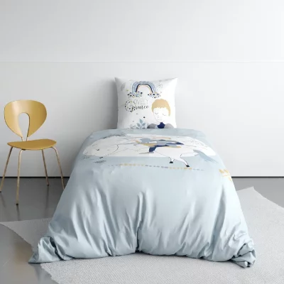 HOUSSE DE REVE Parure de couette 2pcs 140x200cm 100% coton 47 fils/cm2-lovely prince