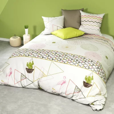 ATELIER DU COTON Parure de couette coton cactus : taille - 240 x 260 cm