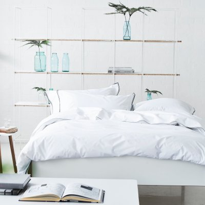 DESIGNERS GUILD Parure de lit ASTOR Graphite en percale de coton - 