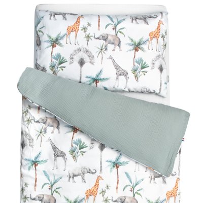 SEVIRA KIDS Parure de lit b&eacute;b&eacute; en coton- safari - 120- safari PAR-2P-120-SAFARI