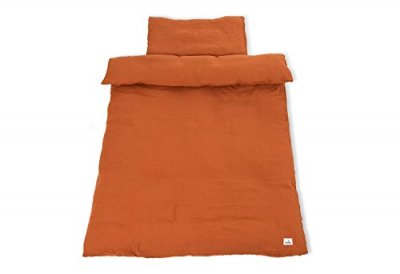 PINOLINO Parure de lit en Mousseline pour lit d'enfant - Rouge - 2 pi&egrave;ces.