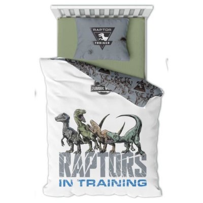 AYMAX Parure de lit enfant Dinosaure Raptors Jurassic World
