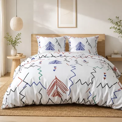 LES ATELIERS DU LINGE Parure De Lit - Housse De Couette 100% Coton 47 Fils Ryad