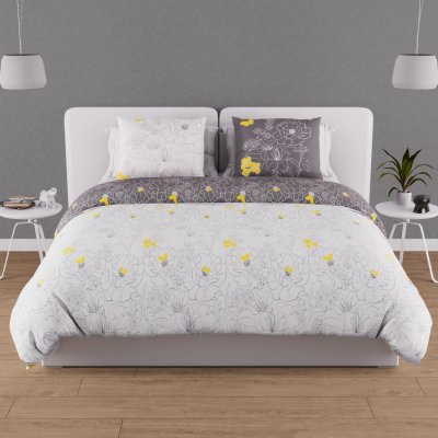 SOLEIL D OCRE Parure de lit Lisa anthracite 240x220 cm
