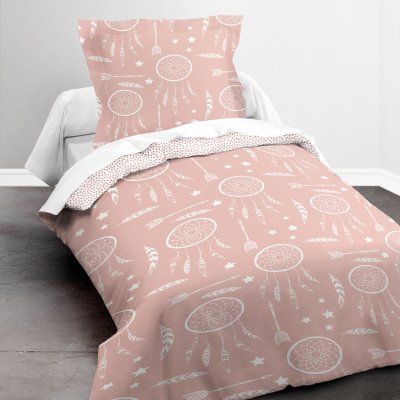 TODAY Parure Enfant Rose 140X200 Imprim&eacute; NAMASTE