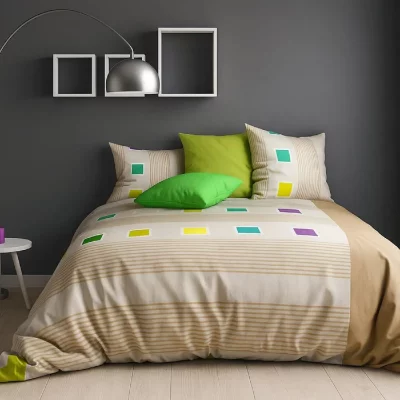 HOUSSE DE REVE Parure housse de couette 220x240 cm 100% coton Cuby Beige