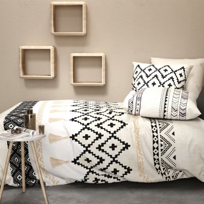 ATELIER DU COTON Parure housse de couette coton beige 220x240 cm