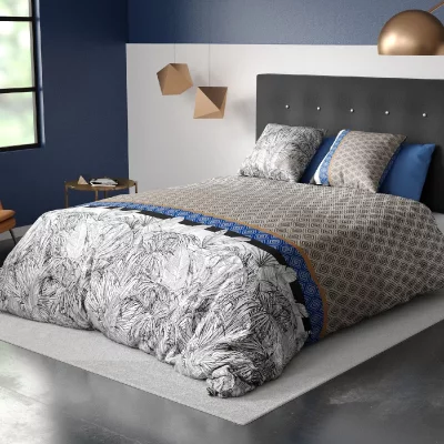 ATELIER DU COTON Parure housse de couette Gris 240x220  857729 - Gris