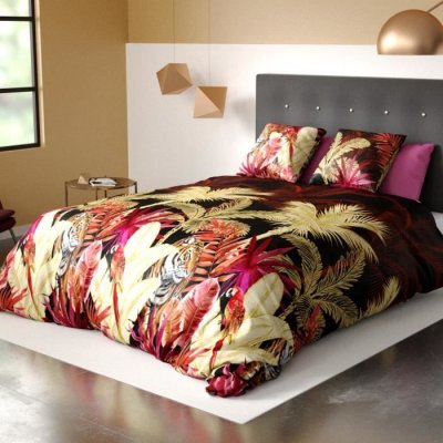 TIGER Parure housse de couette Rouge 240x220 Home Collection 794124 - Rouge