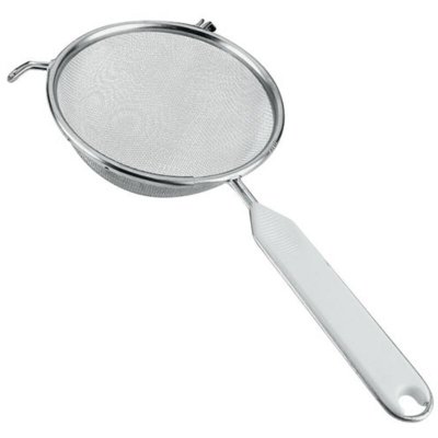 METALTEX Passoire tamis &agrave; manche - D : 14 cm - aluminium et plastique - blanc