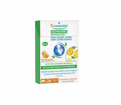 PURESSENTIEL Pastilles Respiratoire Gorge x20 Respiratoire Miel-Citron 