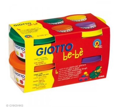 GIOTTO S P&acirc;te &agrave; jouer GIOTTO B&eacute;b&eacute; - Couleurs compl&eacute;mentaires 4 x 100 gr
