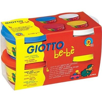 GIOTTO P&acirc;te &agrave; jouer  B&eacute;b&eacute; - Couleurs primaires 4 x 100 gr