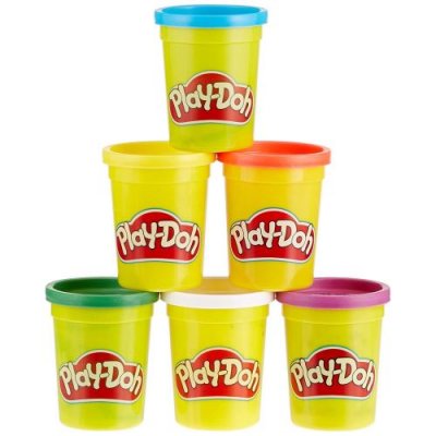 HASBRO P&acirc;te &agrave; Modeler - PLAYDOH - Pack de 6 Pots - Couleurs Primaires et Vives 