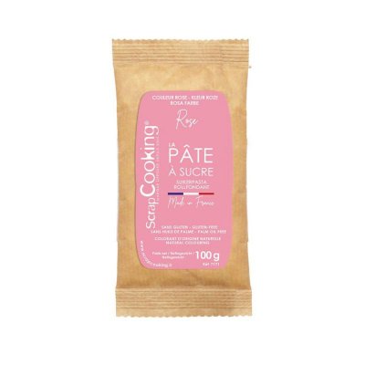 SCRAPCOOKING P&acirc;te &agrave; sucre 100 gr - Rose -  - couleur variant