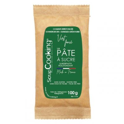 SCRAPCOOKING P&acirc;te &agrave; sucre 100 gr - Vert fonc&eacute; -  - couleur variant
